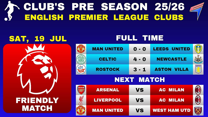 EPL CLUBS PRE SEASON RESULTS TODAY • EPL CLUBS FRIENDLY MATCH RESULTS • EPL FRIENDLY MATCH 2025/26