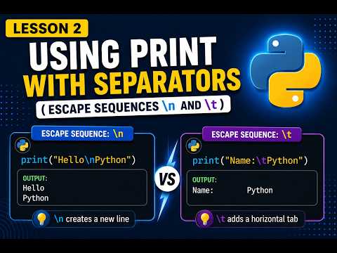 In python using saperators \n and \t  (formatting output)