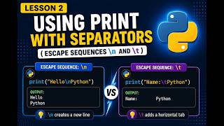 In python using saperators \n and \t  (formatting output)