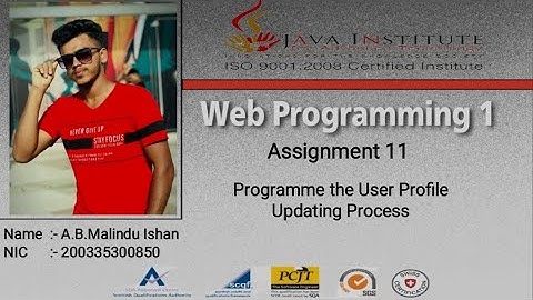 Programme the User Profile updating process | Web Project | Task 11 | 1st Year | Java Institute