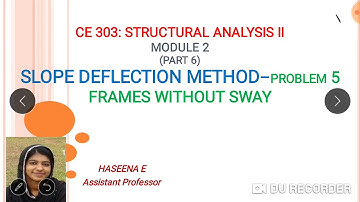 Analysis of frames without sway by slope deflection method