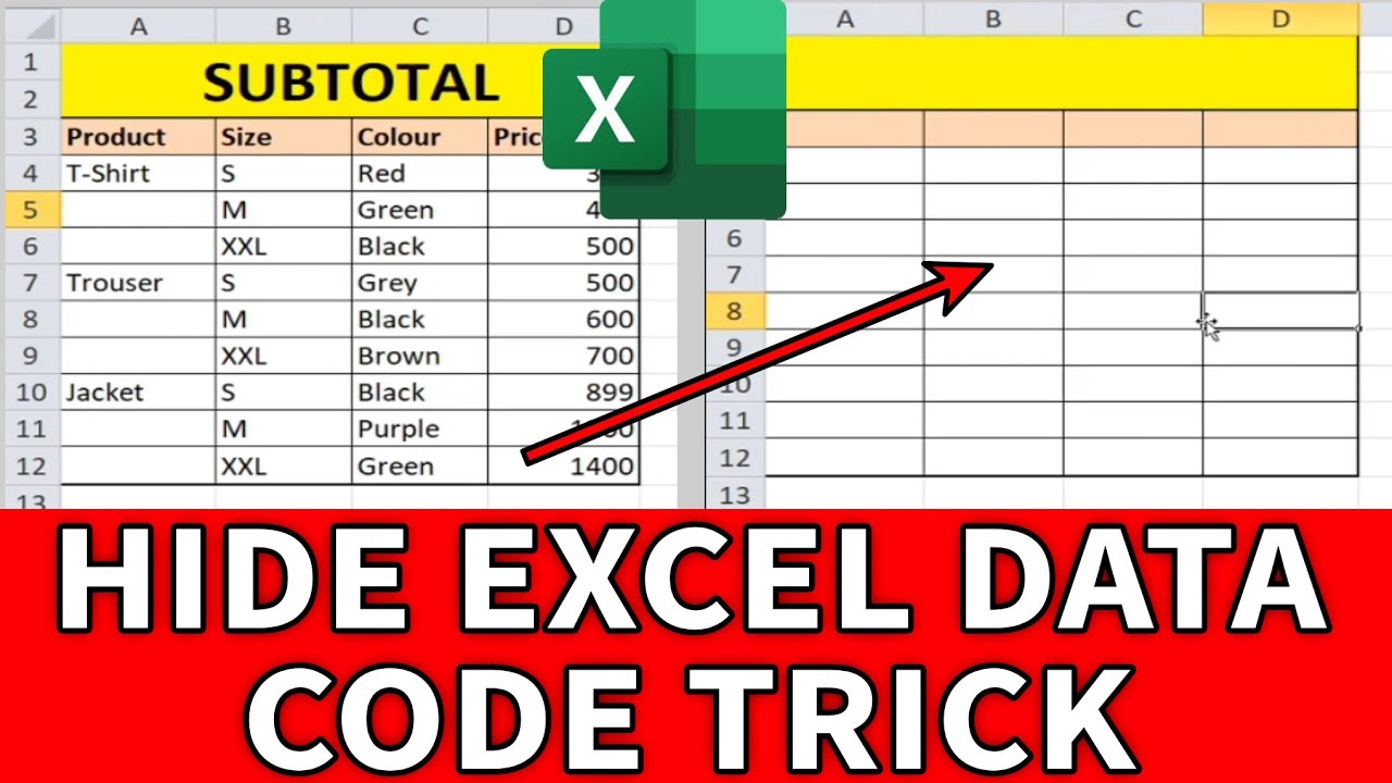 How to Hide Data from Excel Sheet - YouTube