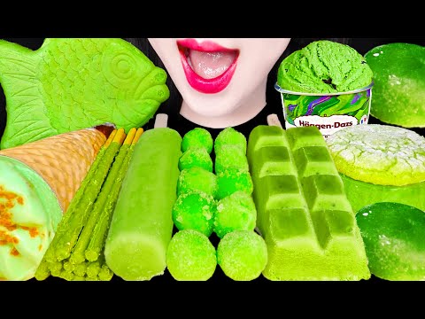 ASMR GREEN TEA FOODS HAAGEN-DAZS ICE CREAM 녹차 디저트 먹방 EATING SOUNDS