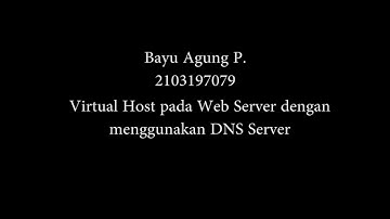 Virtual host pada web server dengan menggunakan DNS server