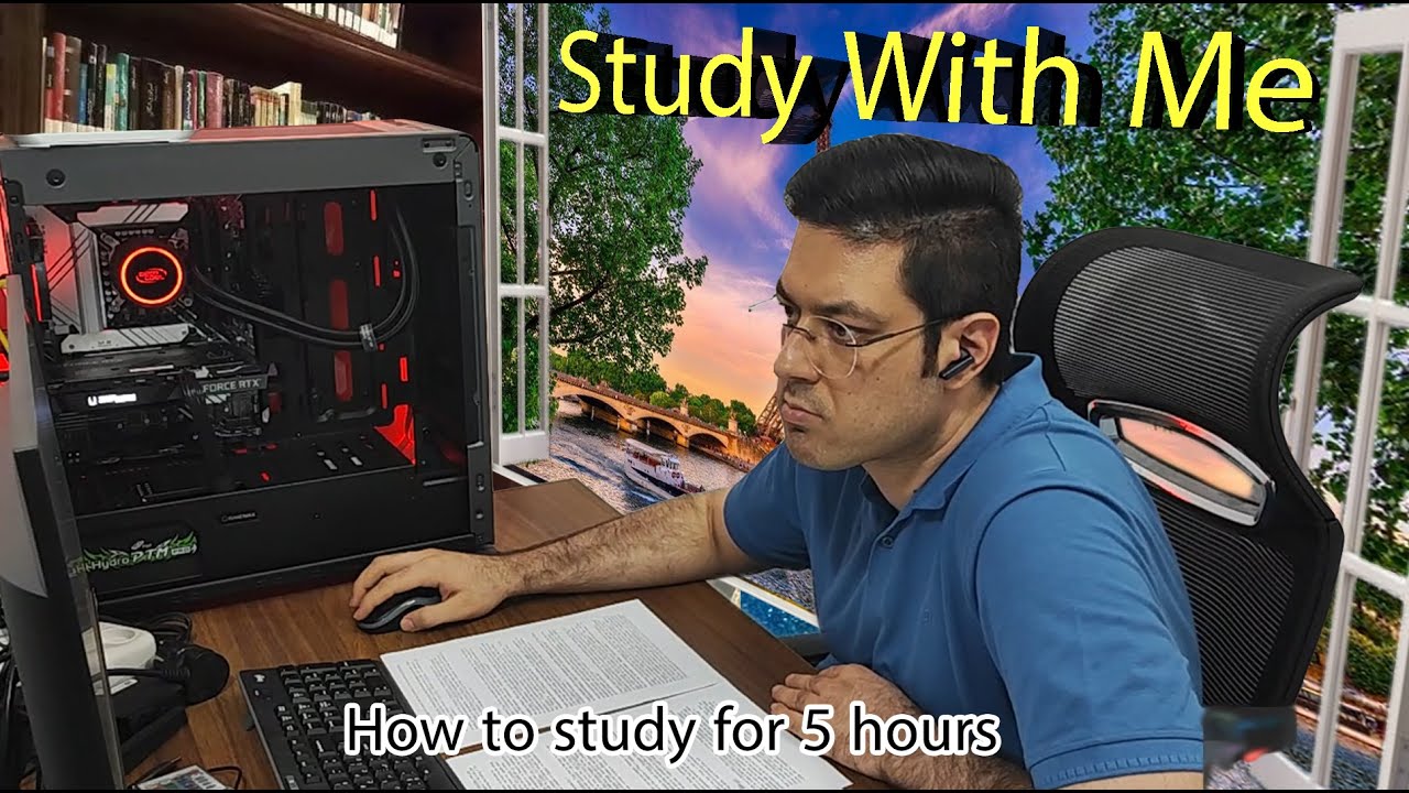 🔴 5 HOUR STUDY WITH ME | Background noise, 10-min Break, Study with ...