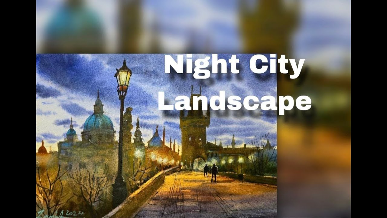 How to paint a night scene in watercolor - YouTube