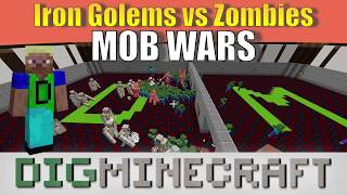Mob Wars - Iron Golems vs Zombies in Minecraft