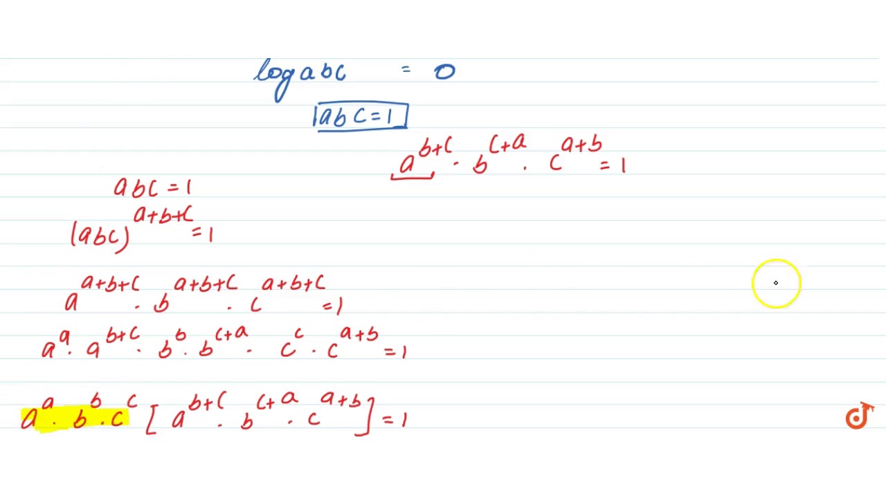 If Loga B C Log B C A Logc A B Then Prove That A B C B C A C A B 1 Youtube