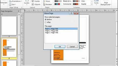 Publisher 2010 Tutorial Moving Pages Microsoft Training Lesson 2.8