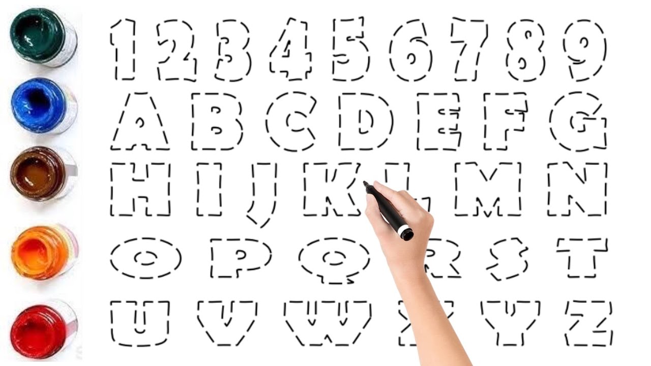Kids Learn to Draw & Paint ABC A to Z & Numbers 1 to 10 🎨 | Alphabet ...