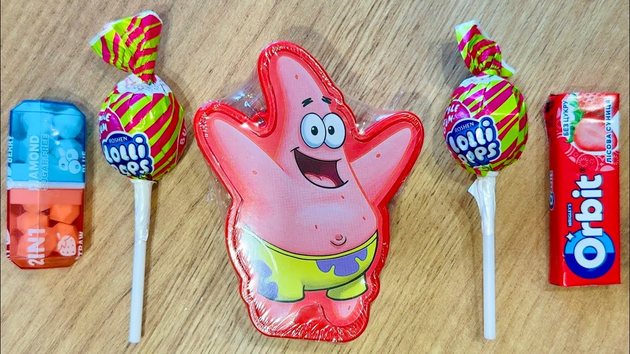 ASMR Patrick Star Surprise Candy Box Opening Orbit Gum Unpacking 