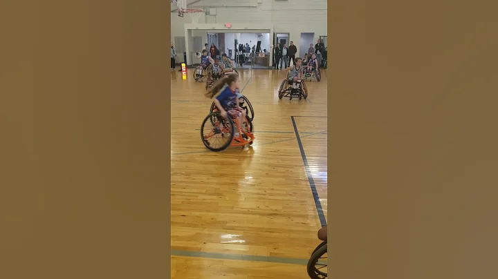 Evan's 1st ever score in a game at The Bourne to Play wheelchair basketball tournament 1/21/23