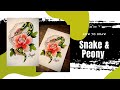 How to draw a Japanese Snake (Bonus easy peony tutorial)