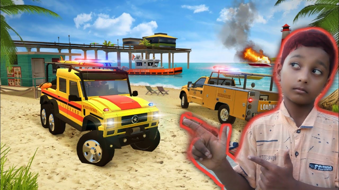 Ambulance Coast Guard: Beach Rescue Team ~ best android gameplay
