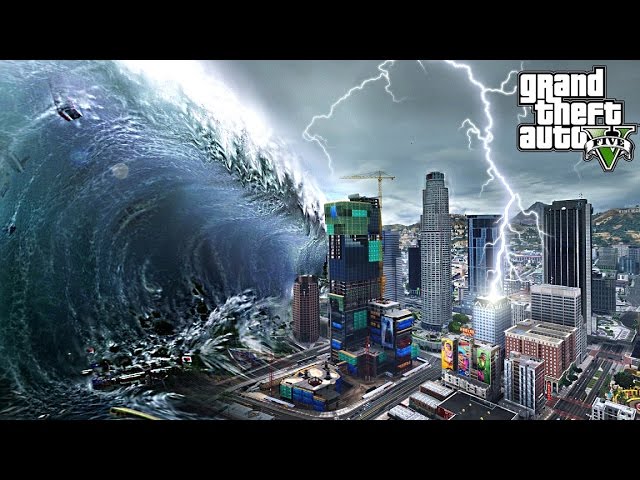 Esto PASA si Hay un MEGA TSUNAMI en GTA 5 Grand Theft Auto V - GTA V  Mods, Real-Time  Video View Count