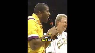 Magician Johnson tells Larry Bird's garbage talk story #nba #basketball #usa