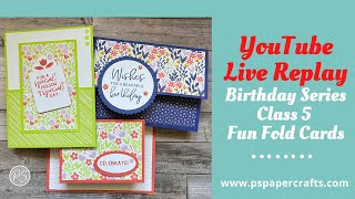 Birthday Series - Class 5 Fun Fold Cards
Today I demonstrated 3 different Fun Fold Birthday Cards using Stampin Up! products. I used the Framed Florets Stamp Set and Butterfly Kisses Designer Series Paper.
If you would like to get kits to make these cards, place a $35 order from my Online Store (link below). Youll receive kits to make 6 Gift Card Holder cards (3 designs, 2 of each) along with instructions. If you place a $50 or more order, I will also include a package of Iridescent Pearl Basic Jewels to use on your projects.
You must order by April 16, 2023 and use Host Code RWZDN9FS
LINK TO ONLINE STORE:
https://www.stampinup.com/ECWeb/default.aspx?dbwsdemoid=2173510
CONTACT ME:
patti@pspapercrafts.com
LINK TO BLOG POST:
https://www.pspapercrafts.com/blog/2023/4/10/fun-fold-cards-birthday-series-class-5
SIGN UP TO RECEIVE EMAILS FROM ME:
https://us15.list-manage.com/subscribe?u=e6e6ec073fee16651c7417335&id=fec0e0a1d5
SOCIAL LINKS:
FACEBOOK: https://www.facebook.com/pspapercrafts
PINTEREST: https://www.pinterest.com/pattidolan44/
INSTAGRAM: http://instagram.com/pspapercrafts
#cardclass #cardmaking #handmadecard Birthday Series - Class 5 Fun Fold Cards
