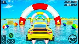 Water Car Surfer Racing Stunts - Impossible Speed Car Race Games - Android GamePlay screenshot 1