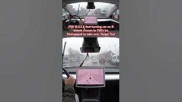 FSD 13.2.2 & fast-turning car appears. Disengaged to take over. Target Test #teslafsd #fsdbeta #fsd