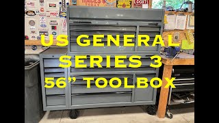 US General / Harbor Freight Series 3 Tool Boxes - 56' Bottom Cabinet, Top Cabinet and 15' Side Box