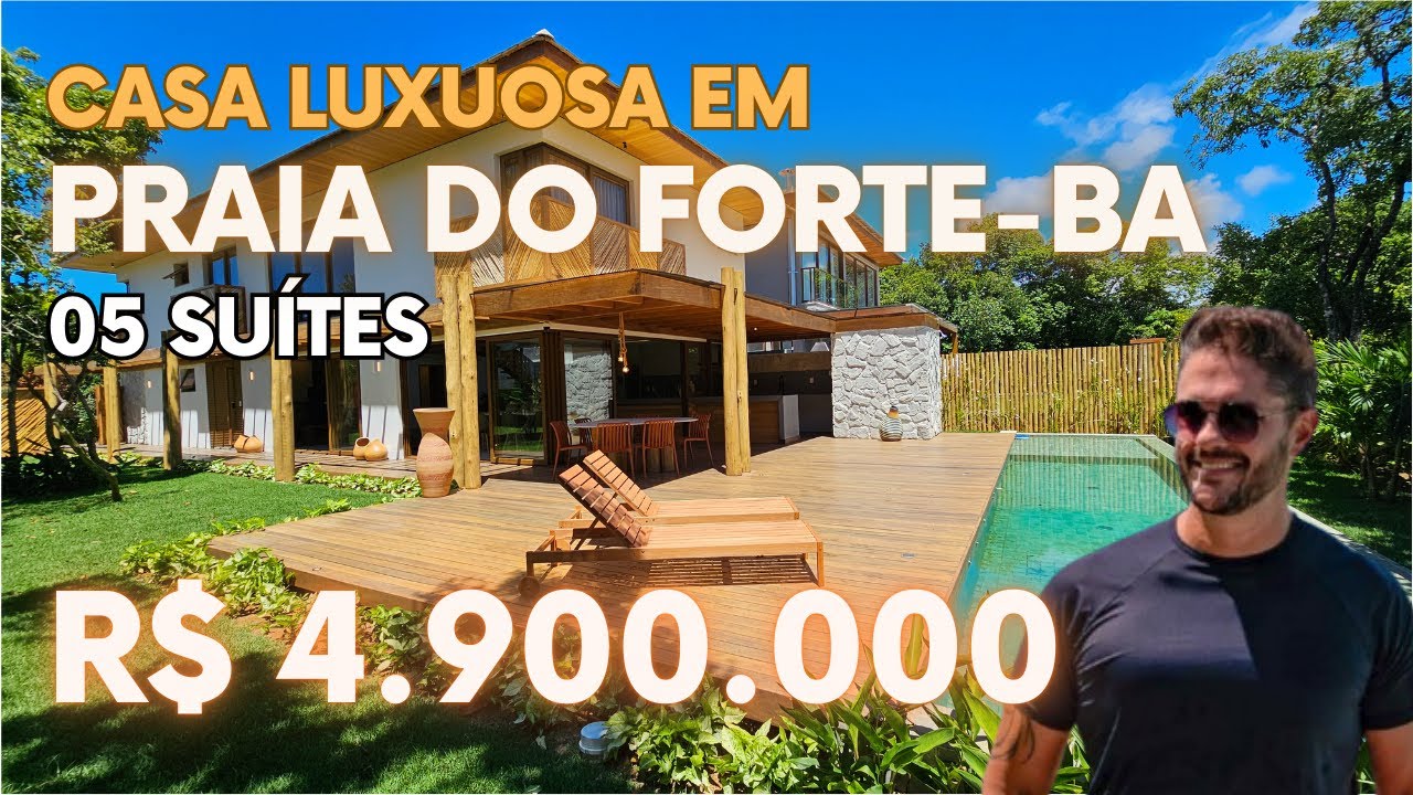 Casa de Luxo, 5 suítes, em Praia do Forte - BA
