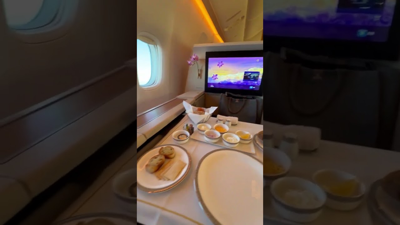 Eating Caviar Thousands of Feet in the Air Felt Illegal 😳✈️ #firstclass #thaiairways