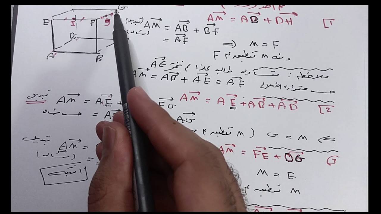 4) تعيين موضع نقطة + تدرب 1 صفحة 16 ( اشعة بكالوريا ) .