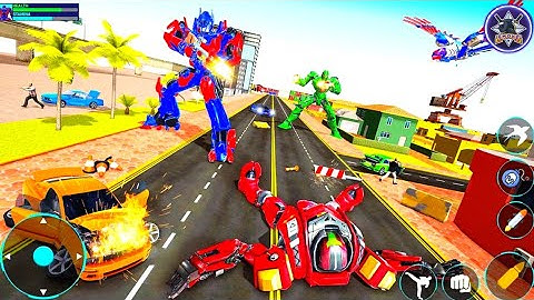 Police Sparrow Robot Car Games - flying robot bike games