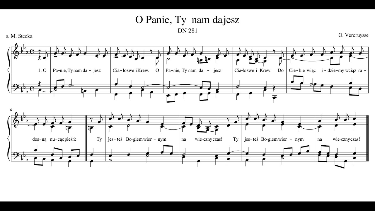O Panie Ty Nam Dajesz Nuty
