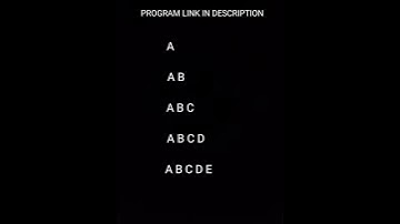 C Short 17=Print Alphabet Sequence Triangle in C | Pattern Series #10