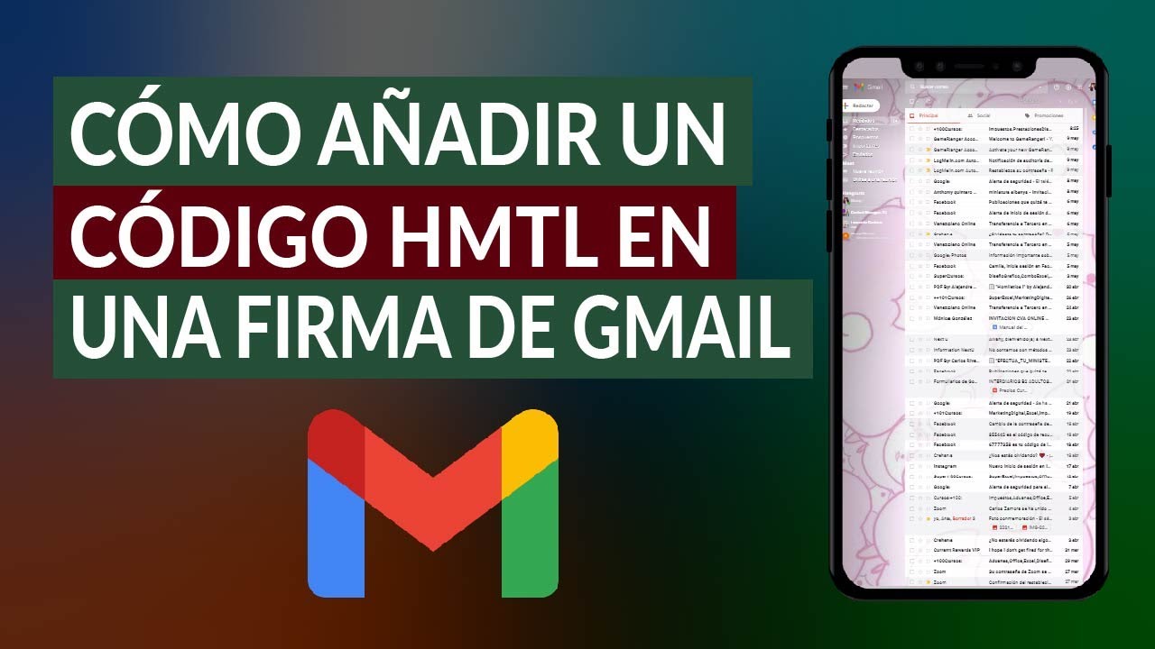 C mo a adir o insertar un c digo html en una firma de gmail youtube