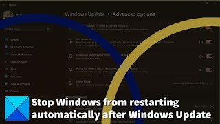 stop windows from restarting automatically after windows update