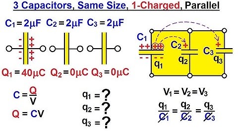 Physics - E&M: Dis- and Re-Connecting Capacitors (9 of 16) 3-Cap., Same Size, 1-Charged, Parallel
