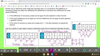 Chapter 9 Lesson 6: Analyzing Functions with Successive Differences