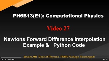 CP27 NEWTONS FORWARD DIFFERENCE INTERPOLATION EXAMPLE & PYTHON CODE