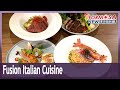 Italian restaurant features pickled cabbage spaghetti in fusion cuisine menu