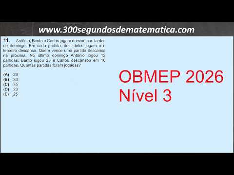OBMEP 2026 - Antônio, Bento, and Carlos play dominoes on Sunday afternoons. In each game, two of ...