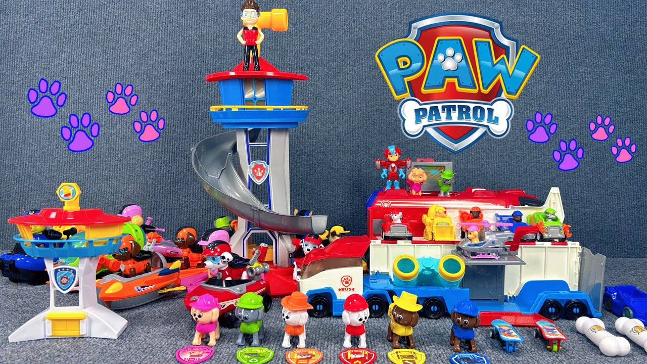 Paw Patrol Mega Playset Unboxing | Rescue Bus, Large Lookout Tower & Vehicles | Relaxing ASMR