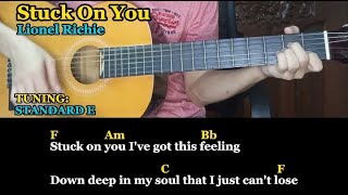 Stuck On You - Lionel Richie - Easy And Learn Guitar Chords Tutorial With Lyrics @Denzcj19993