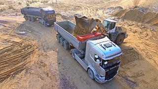 *Holbra DRON* Scania R730 trucks and Liebherr 576