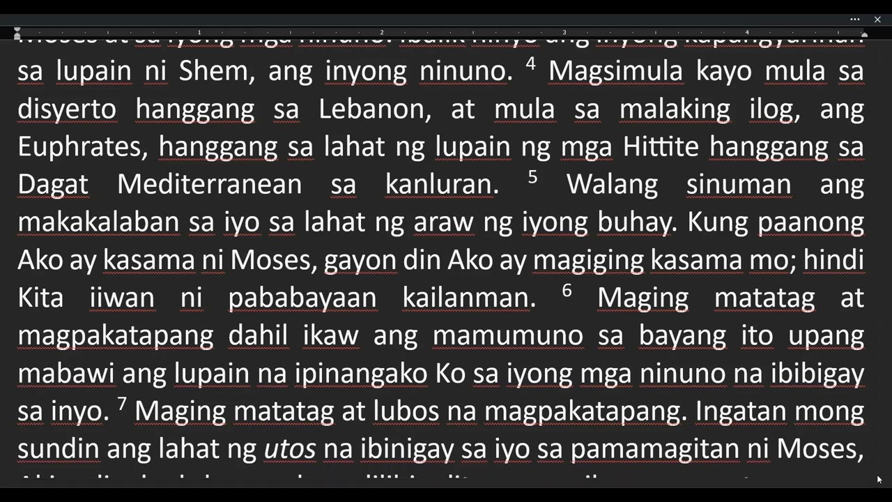 Joshua 1-5 Saan unang ginunita ang Paskwa? Kailan muling nagtuli ang mga Israelita?