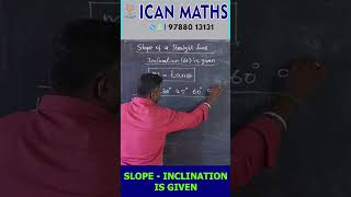 📘✨ SLOPE OF A LINE – WHEN INCLINATION IS GIVEN ✨📘 #icanmaths