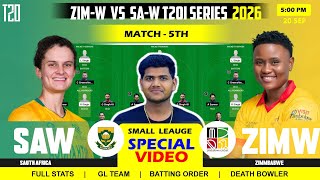 ZIM-W vs SA-W DREAM11 | ZIM-W vs SA-W DREAM11 || Zimbabwe Women vs South Africa Women 5TH T20I Match screenshot 1