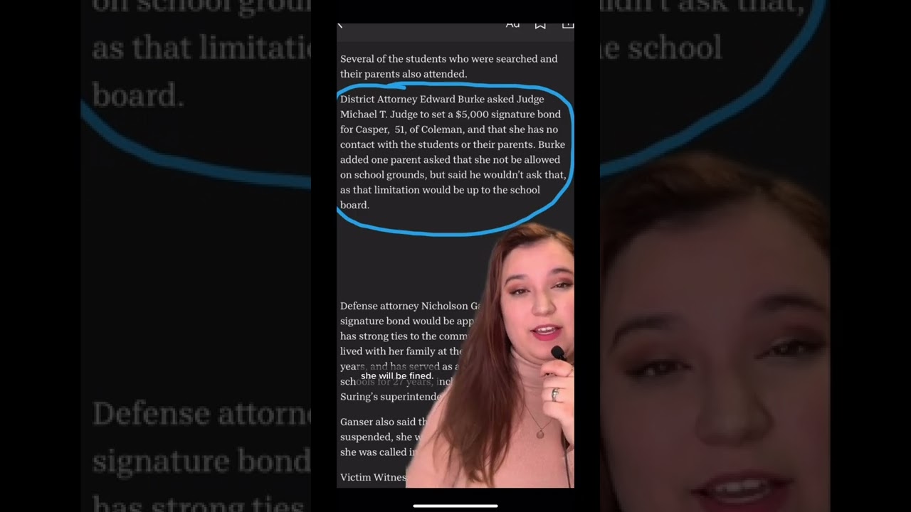 Superintendent Kelly Casper makes her initial court appearance. 