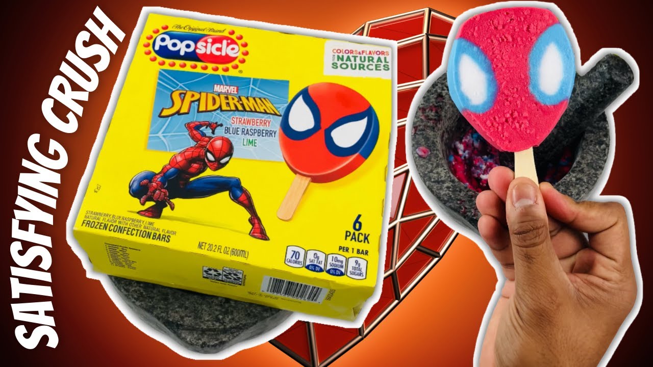 Crushing Spider-Man Popsicle & Making THIC Smoothie - Oddly Satisfying -  YouTube