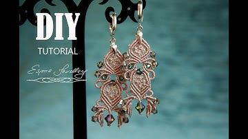 Makramowe kolczyki tutorial / Długie kolczyki / Macrame earrings tutorial / Long earrings DIY