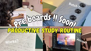 Tried being PRODUCTIVE in class 10th 🤔 | Class 10th study vlog | Pre boards starting