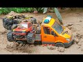 Excavator Truck Toys Build Bridge