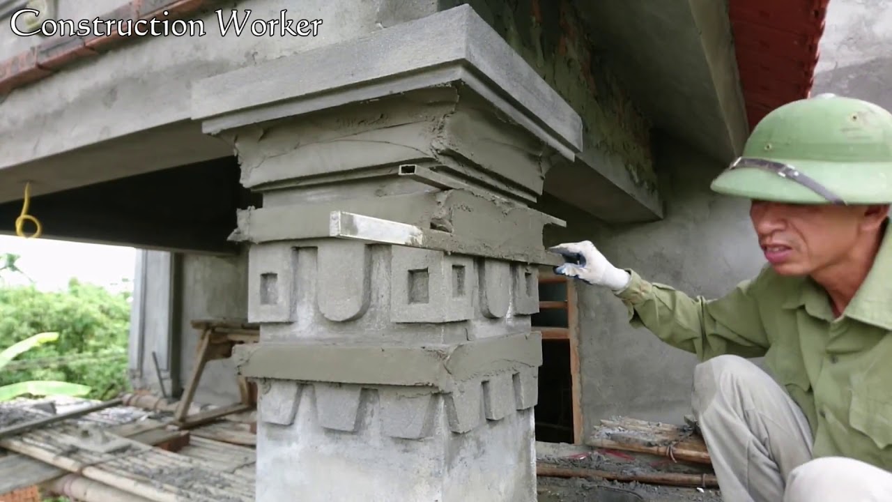 Amazing Construction Worker - How to Rendering Sand and Cement on ...