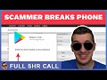 Scammer Broke His Phone After Losing $2K (Full 5h Call)